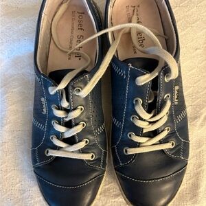 Josef Seibel Women's Dark Blue Leather Sneakers Size 39